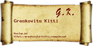 Greskovits Kitti névjegykártya